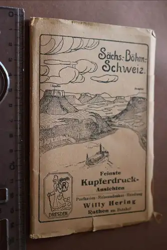10 tolle alte Kupferdruck-Ansichten der Sächs. Böhm. Schweiz  Willy Hering