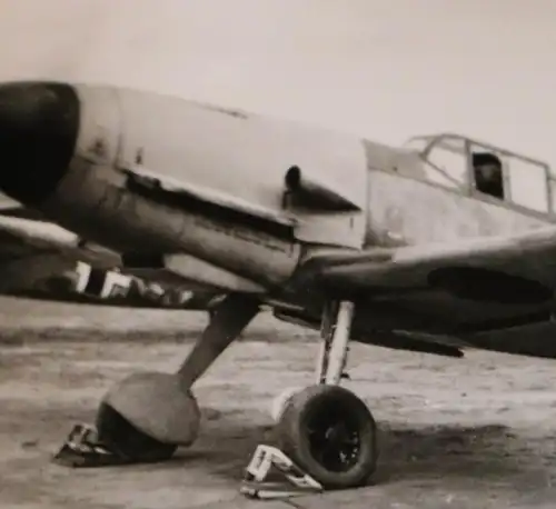 tolles altes Foto - Flugzeug Me 109 Messerschmitt mit Pilot