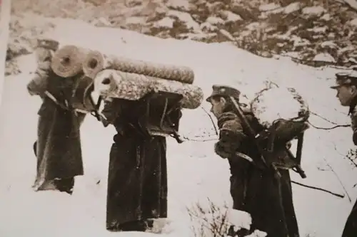 tolles altes Pressefoto - Gebirgsjäger im Schnee - 1940