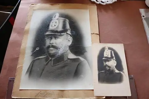 zwei tolle alte Fotos - Portrait eines Landsturmmannes - 