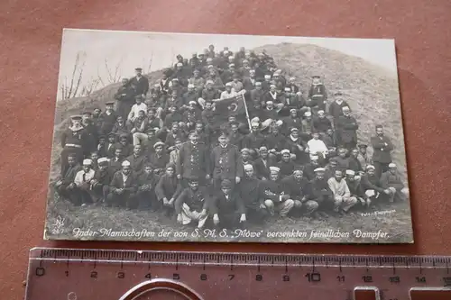 tolles altes Foto gefangene Inder  durch die SMS Möwe Kapitän mit EK II 