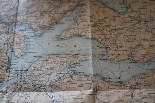 tolle alte Karte vom Vierwaldstätter-See  Raddampfer - 20-30er Jahre ???
