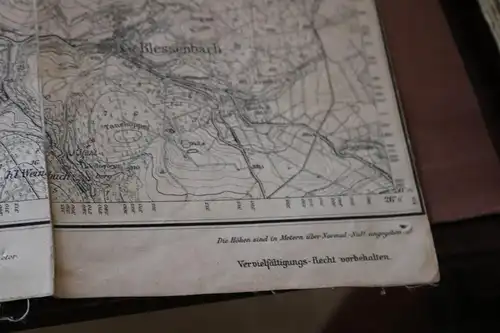 tolle alte Karte auf Leinen gezogen - Weilburg 1907