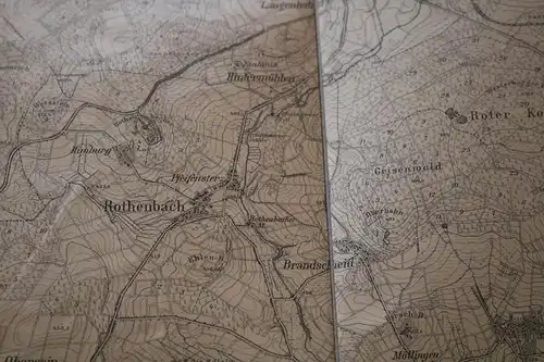 tolle alte Karte auf Leinen gezogen - Westerburg