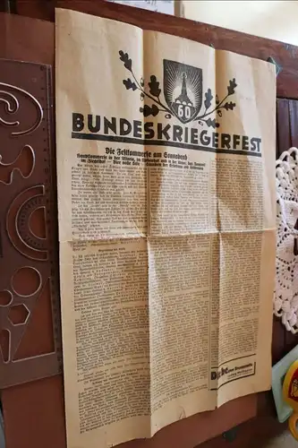 tolle alte Zeitung - 60 Jahre Bundeskriegerfest Kyffhäuser ?  20-30er Jahre