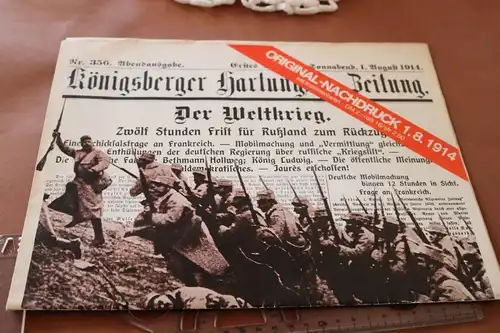 original Nachdruck Zeitung Königsberger Hartungsche Zeitung 1914