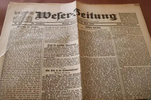 tolle alte Zeitung  - Weser-Zeitung - Nr. 251 1919