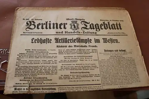 tolle alte Zeitung - Berliner Tagesblatt - Nr. 642 1915 Abendausgabe