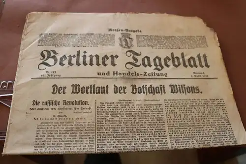 tolle alte Zeitung - Berliner Tagesblatt - Nr. 172 - 1917