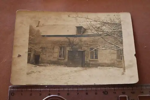 tolles altes Foto - Gebäude - Eingang ?  Schild Major ?? 