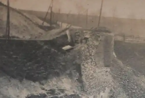 tolles altes Foto - zerstörte Brücke 1918 - Ort ?? rückseitig beschrieben