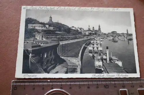 tolle alte Karte -  Dresden - Brühlsche Terasse, Belvedére  1932