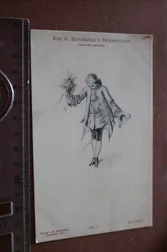 tolle alte Karte Skizze - Aus A. Hendschel´s Skizzenbuch (2) 1900-1910 ? Steno ?