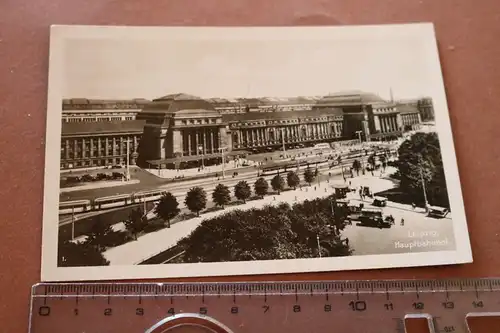 tolle alte Karte -  Leipzig Hauptbahnhof  1938