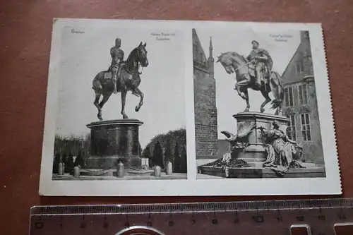 tolle alte Karte -  Bremen Kaiser Friedrich und Kaiser Wilhelm Denkmal