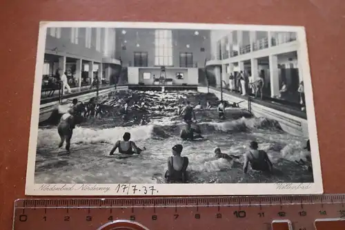 tolle alte Karte -  Wellenbad - Nordseebad Norderney 1937