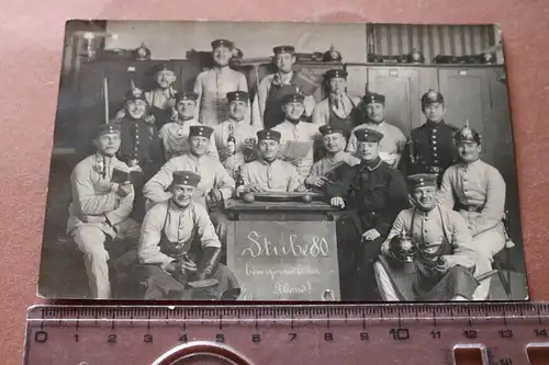 tolles altes Gruppenfoto - Soldaten Stube 80  Würgau ??? 1909