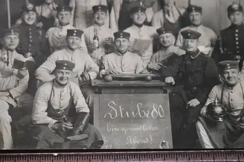 tolles altes Gruppenfoto - Soldaten Stube 80  Würgau ??? 1909