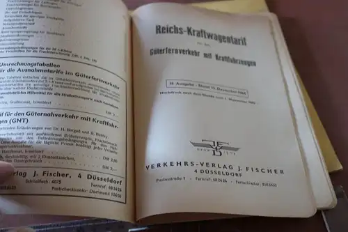 zwei alte Hefte - Reichs-Kraftwagentarif Güterverkehr 1964