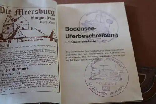 tolles altes Heft - Bodensee Uferbeschreibung 1992 - Stempel der Motorschiffe