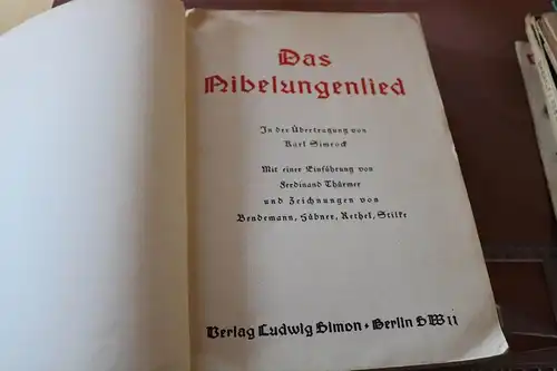 tolles altes Buch - Das Nibelungenlied - Karl Simrock - 20-30er Jahre ??