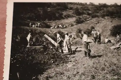 tolles altes Foto Soldaten - Bunkerbau Ruhestellung bei Baalons - Abwehrkämpfe