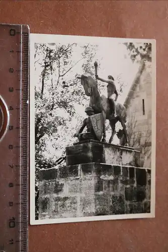 tolles altes Foto -Bronzeskulptur Veste Coburg -  30-50er Jahre ?