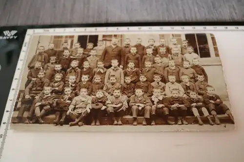 tolles altes Foto auf Pappe  Schulklasse Knabenschule Türkheimstaden - Elsass ?