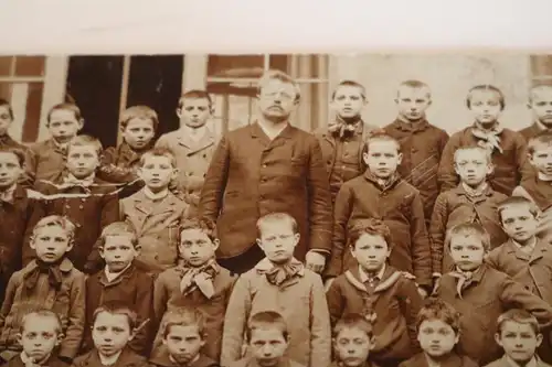 tolles altes Foto auf Pappe  Schulklasse Knabenschule Türkheimstaden - Elsass ?