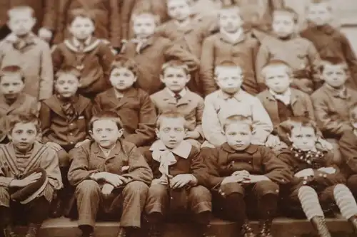 tolles altes Foto auf Pappe  Schulklasse Knabenschule Türkheimstaden - Elsass ?