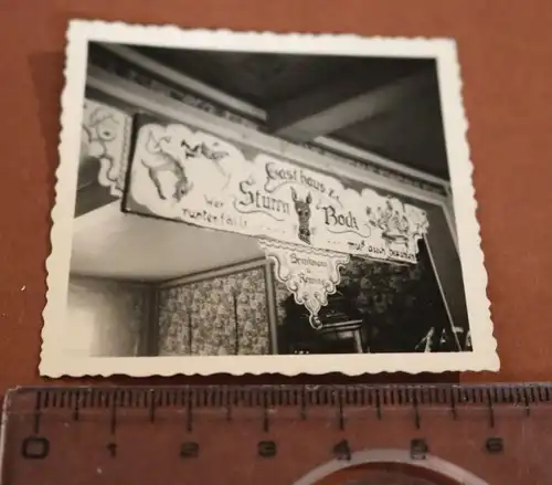 tolles altes Foto - Schild Gasthaus zum Sturen Bock 20-30er Jahre 