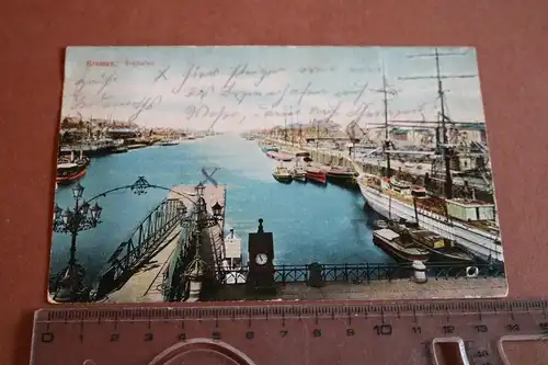 tolle alte Karte - Bremen Freihafen  1913