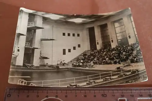 tolle alte Karte -  Schwimmhalle Neptun Rostock - 60er Jahre ?