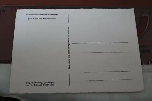 tolle alte Karte - Tannenberg National Denkmal - org. Radierung - Handabzug 