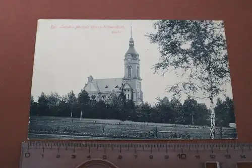 tolle alte Karte - Kgl. Landes-Anstalt  Gross-Schweidnitz  Kirche  1900-1910 ?