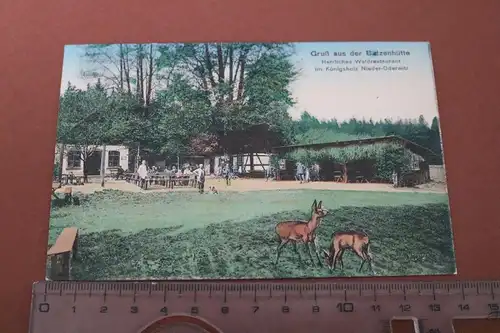 tolle alte Karte - Gruss aus  der Batzenhütte - Nieder-Oderwitz - 1914