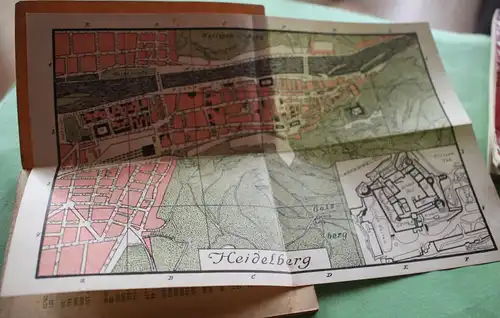 alter  Reiseführer Heidelberg - Miniatur-Bibliothek - 1910-20 ???? mit Karte