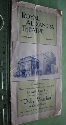 tolles altes Programmheft von 1908 - Royal Alexandra Theatre Toronto Canada