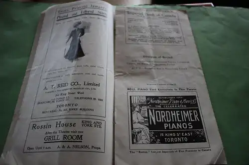 tolles altes Programmheft von 1908 - Royal Alexandra Theatre Toronto Canada