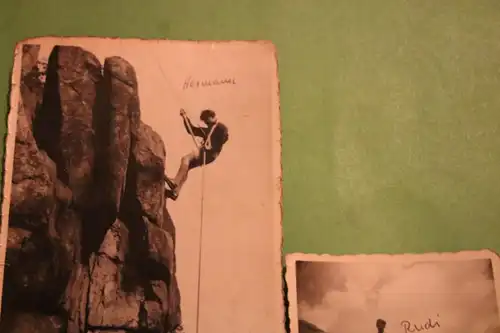 zwei tolle altes Fotos -  zwei junge Bergsteiger im Harz -  50-60er Jahre