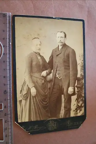 tolles altes Kabinettfoto - Mann und Frau aus Leer - Ostfriesland