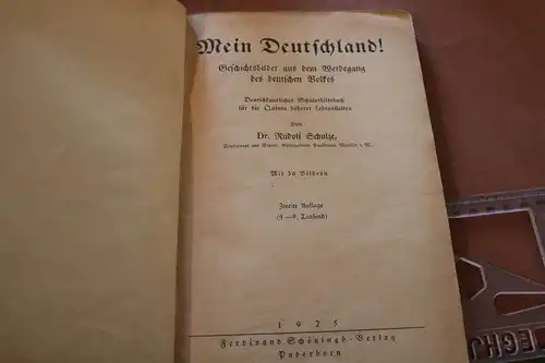 altes Schulbuch - Mein Deutschland - für die Quinta höherer Lehranstalten 1925