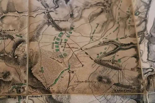 tolle alte Karte Darstellung Gegend zwischen Hohnstein Sachsen u-Peterswalde Böh