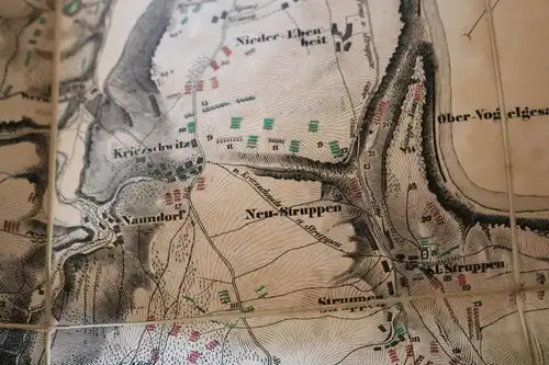 tolle alte Karte Darstellung Gegend zwischen Hohnstein Sachsen u-Peterswalde Böh