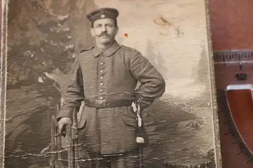 tolles altes CDV Foto - Portrait eines Soldaten - Miesbach 