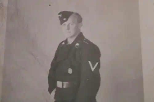 tolles altes Foto - Soldat der Panzertruppe - Panzermann - Sachsenfeld