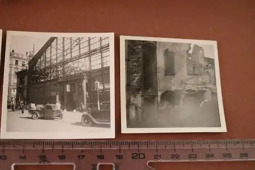 vier alte Fotos  zerstörte Häuser , Markthalle - Weinstrasse 1943 Bad Nauheim ? 