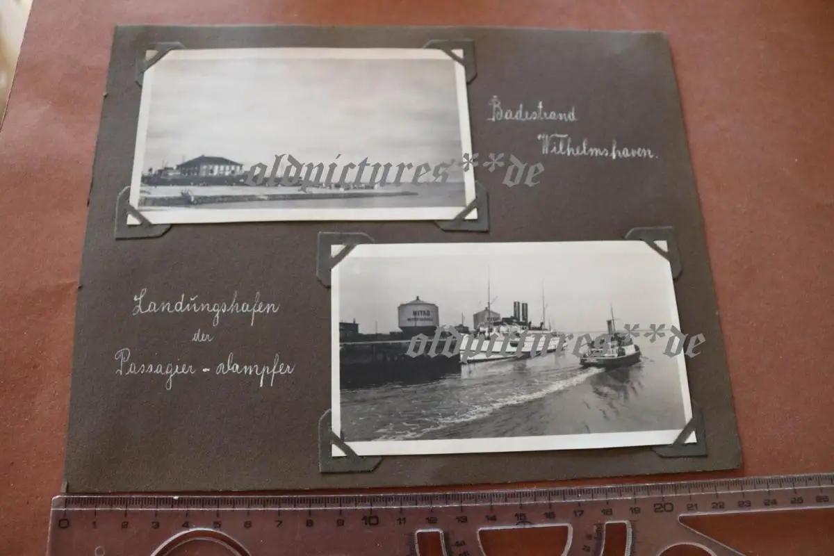 24 tolle alte Fotos  Wilhelmshaven 1927  Wasserflugzeug, Hafen, Werft usw 1