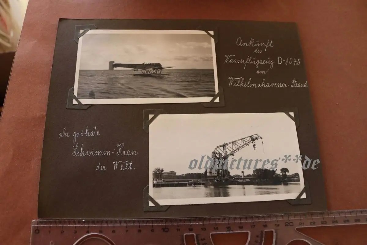 24 tolle alte Fotos  Wilhelmshaven 1927  Wasserflugzeug, Hafen, Werft usw 11