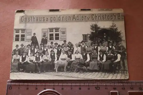 tolles altes Foto - Personen vor dem Gasthaus z. goldenen Adler Fürth Umgebung